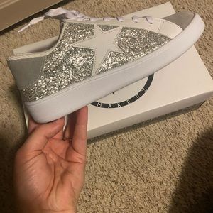 White Sparkle Sneakers